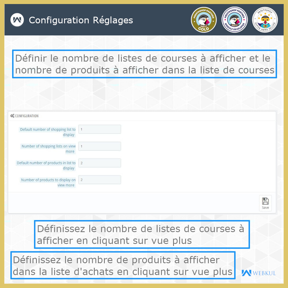 Module Liste de courses | Liste de souhaits multi