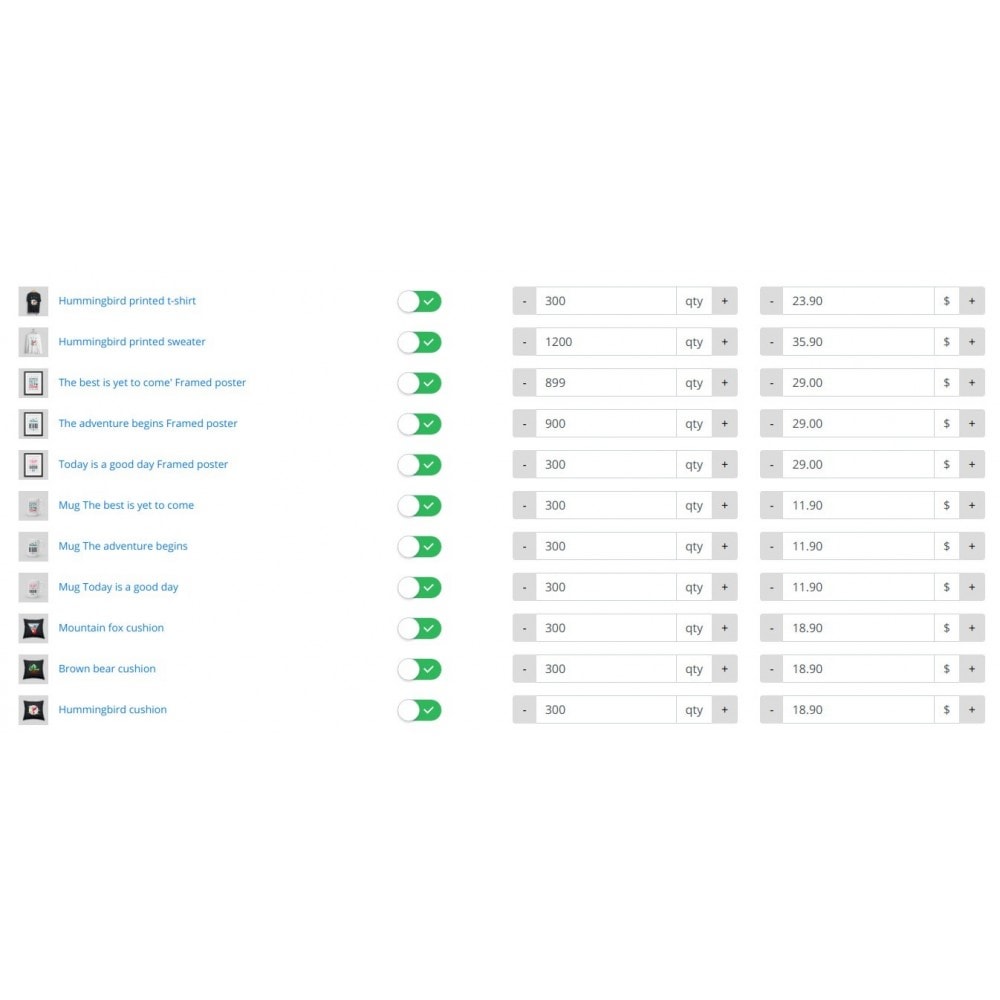 Module Quick Update Product Price, Quantity and Status