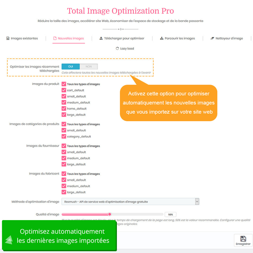 Module Image Optimization Pro - Compression sans perte