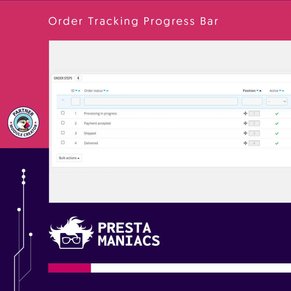 Module Order Tracking Progress Bar