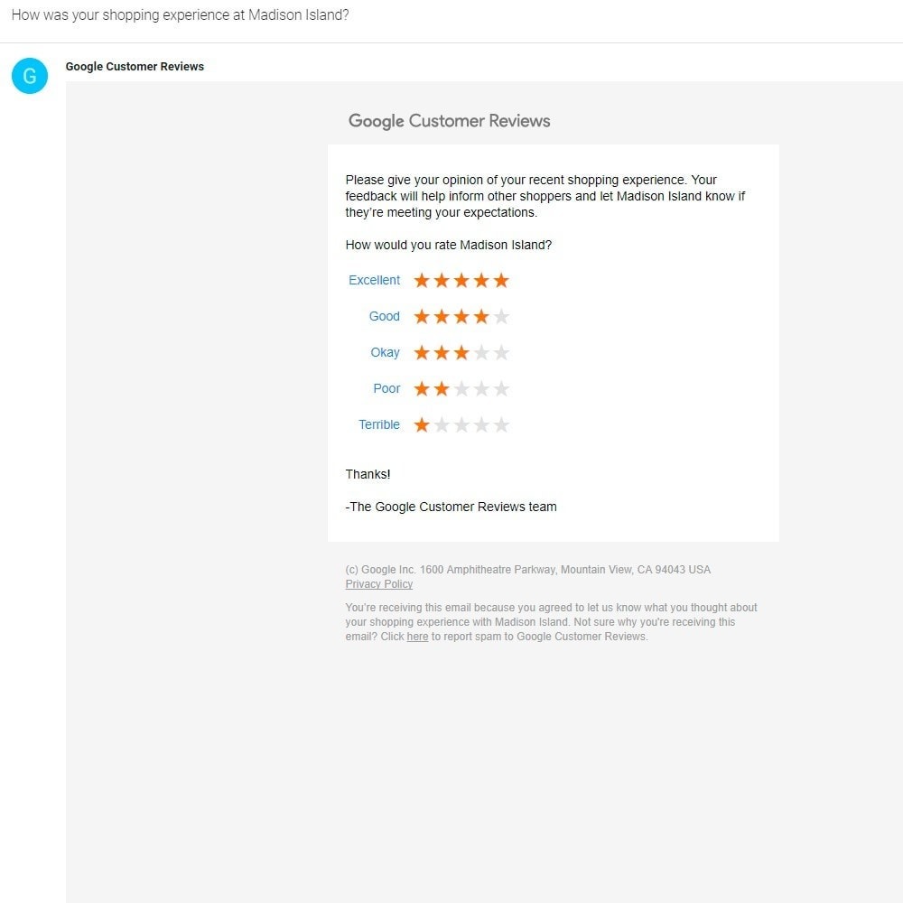 Module Google Customer Reviews