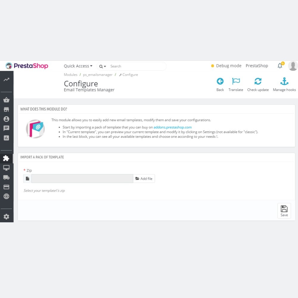 Module Email Templates Manager
