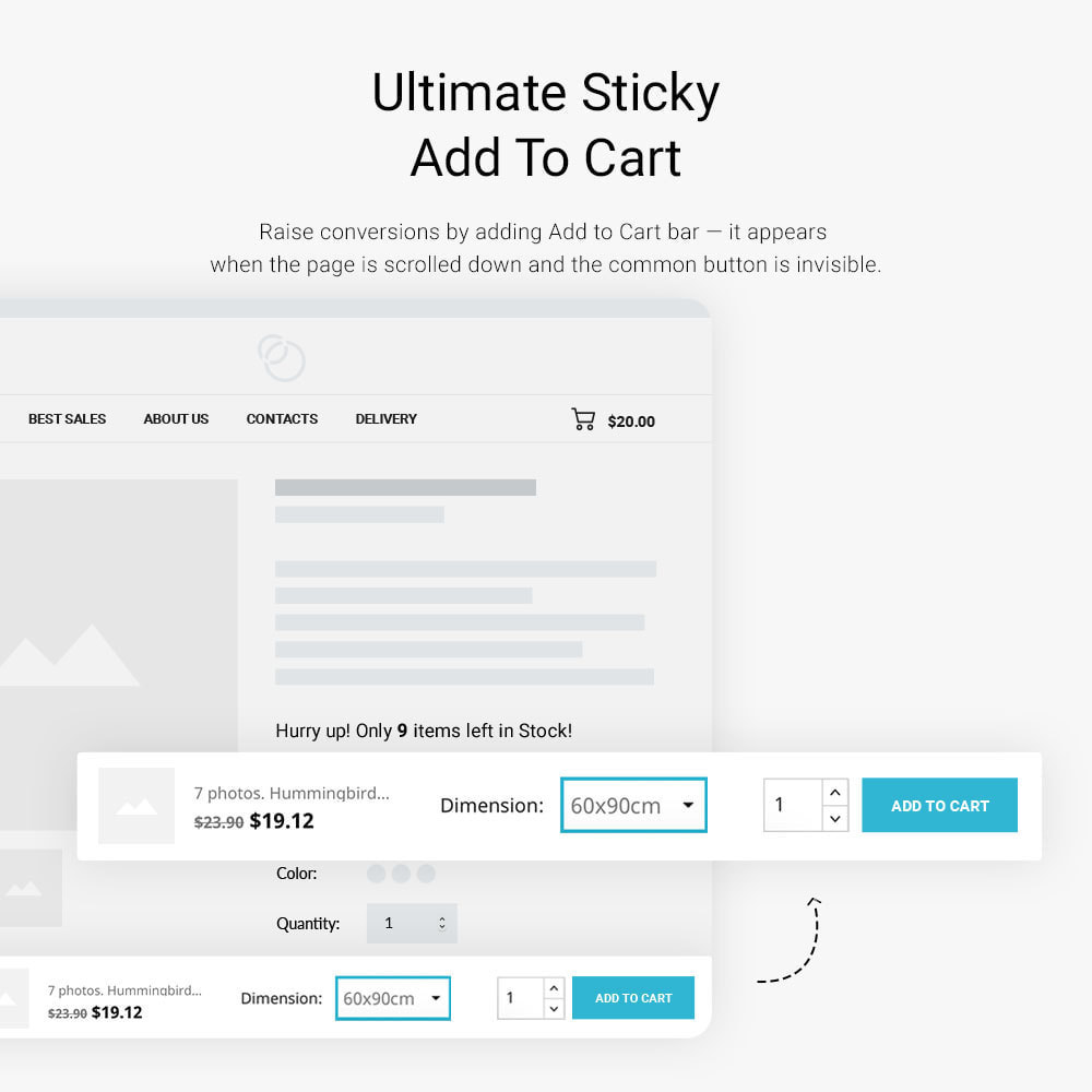 Module Sticky add to cart bar & Attribute combinations