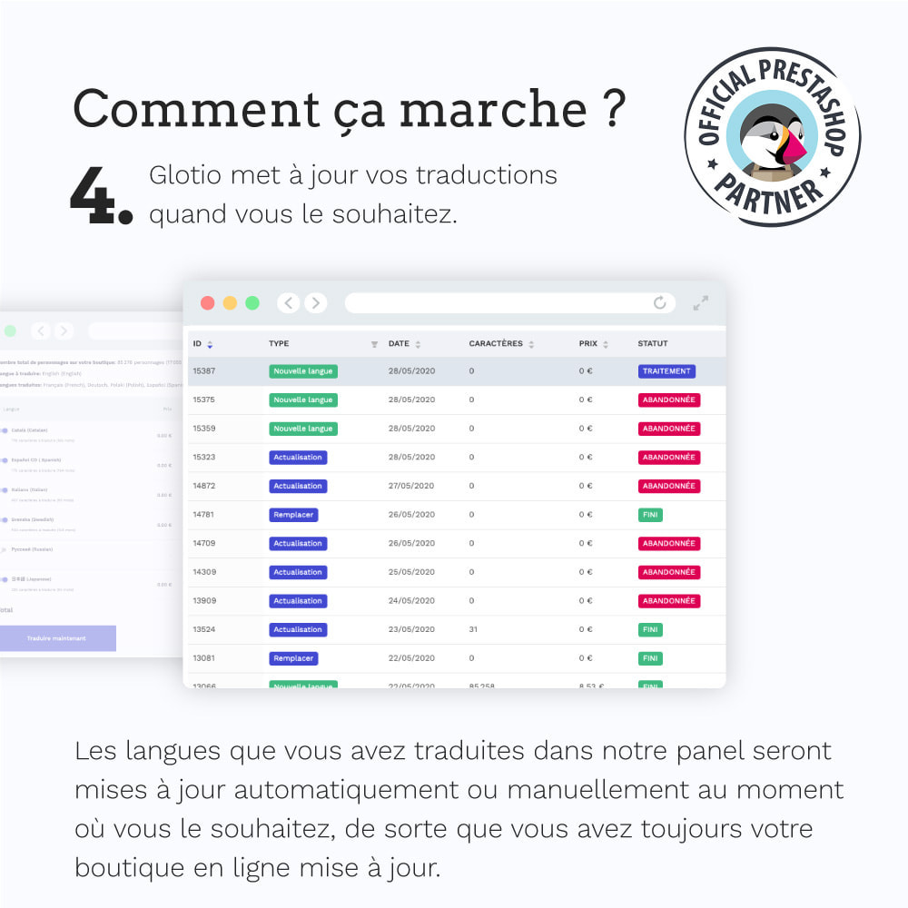 Module Glotio -Traduisez PrestaShop dans plus de 50 langues