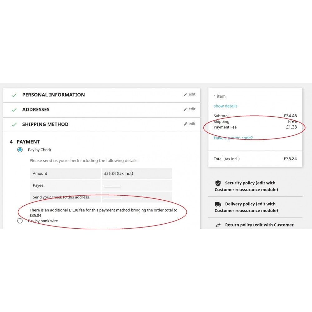 Module Additional Payment Fees