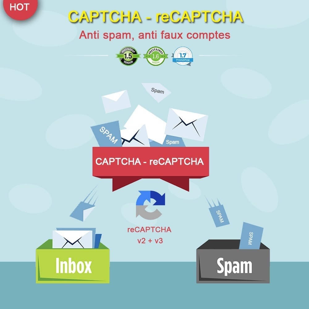 Module CAPTCHA - reCAPTCHA - Anti spam - Anti faux comptes