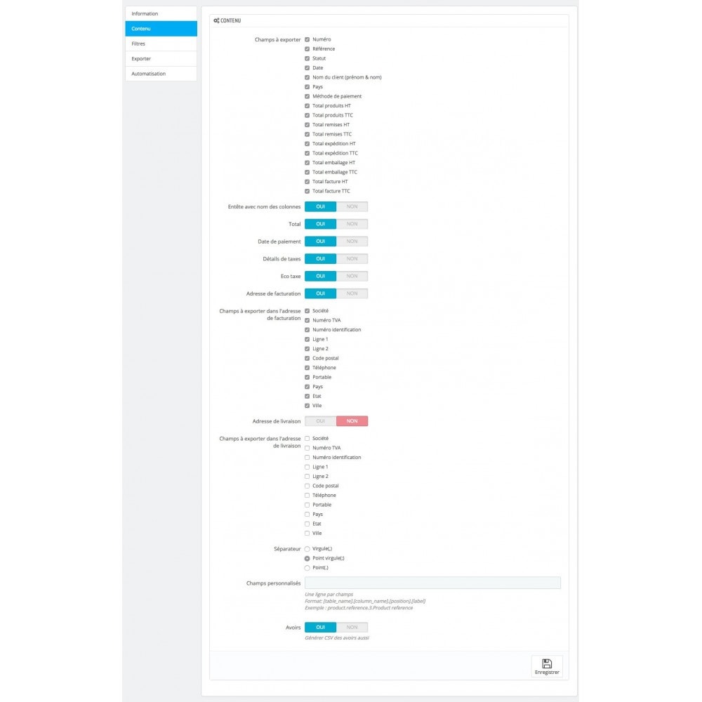 Module Export de factures et avoirs (CRON / FTP / EMAIL)