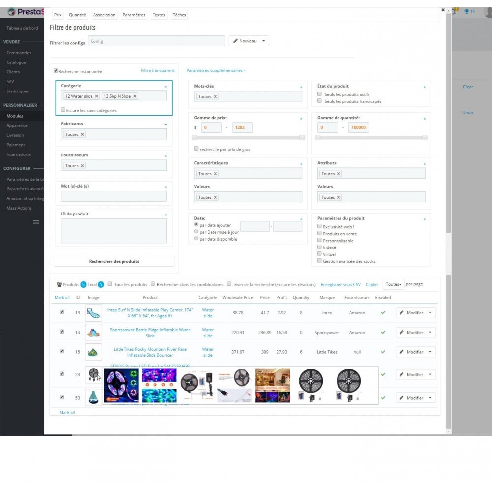 Module Actions en Masse Groupées Avancées +Filtre de Produits