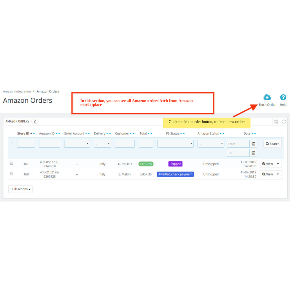 Module Intégration Amazon