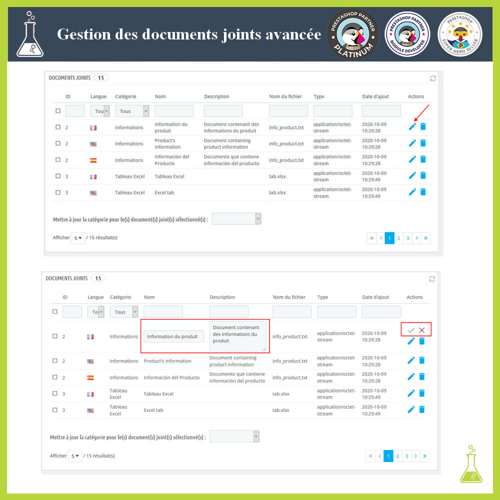 Module Gestion des documents joints avancée