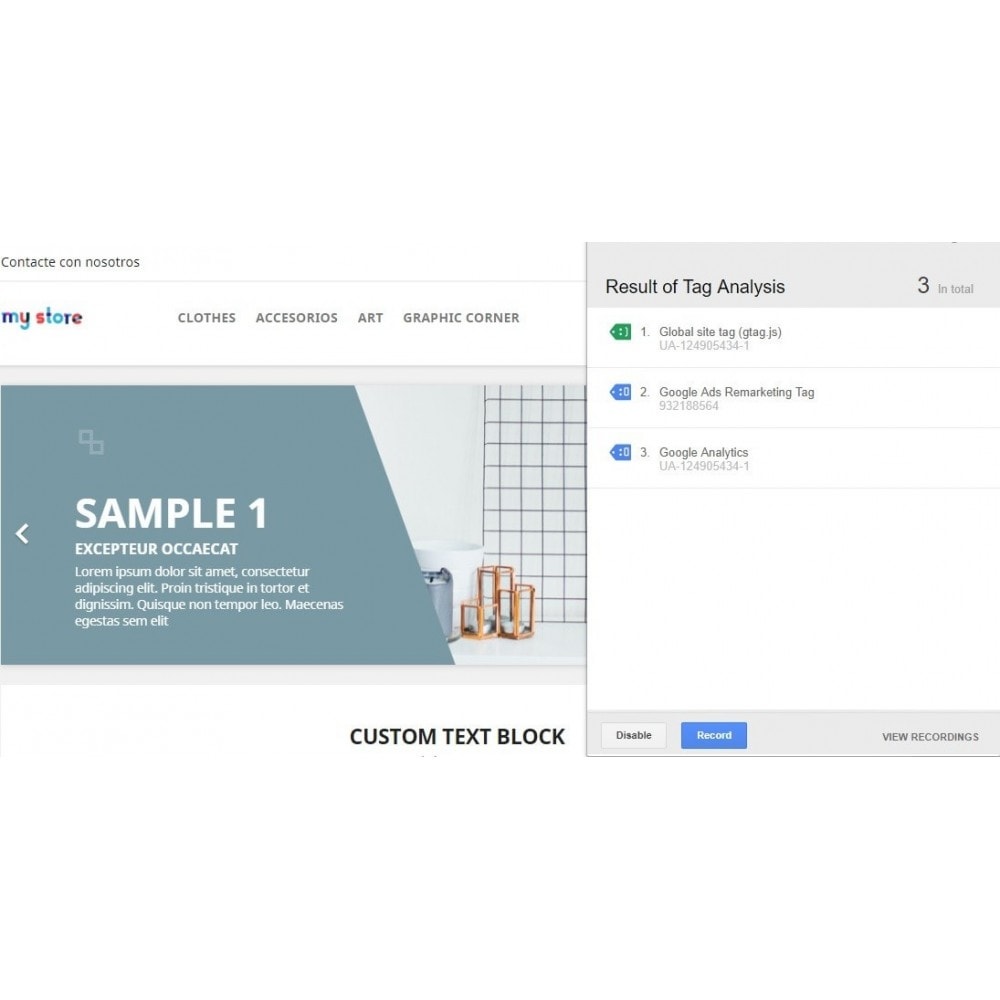 Module Conversions: Analytics, Adwords, Pixel, Rmkt (gtag.js)