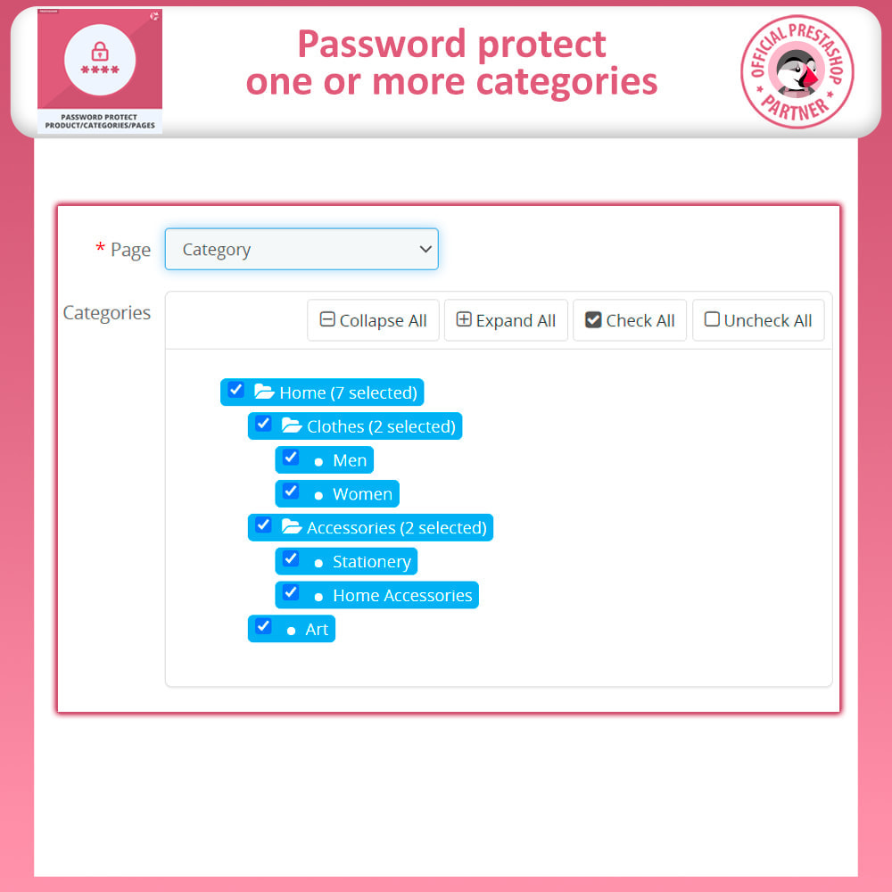 Module Password Protect Product, Categories & Pages