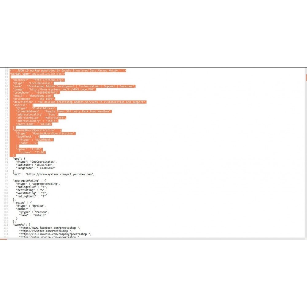 Module Schéma de données structurées SEO et Rich Snippet