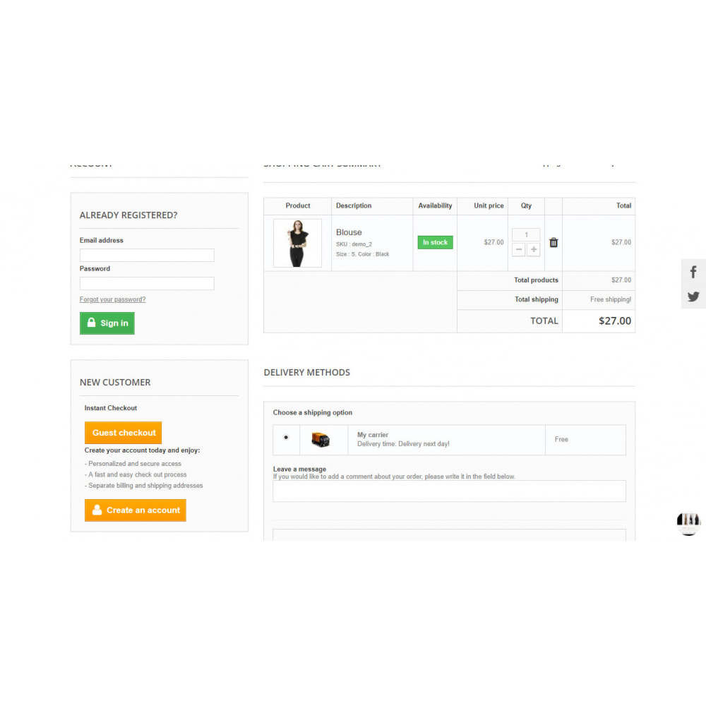 Module One Page Checkout - Responsive