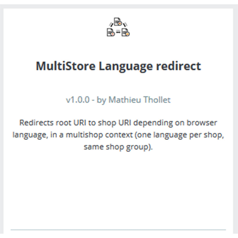 Module Redirection selon la langue - multi-boutique