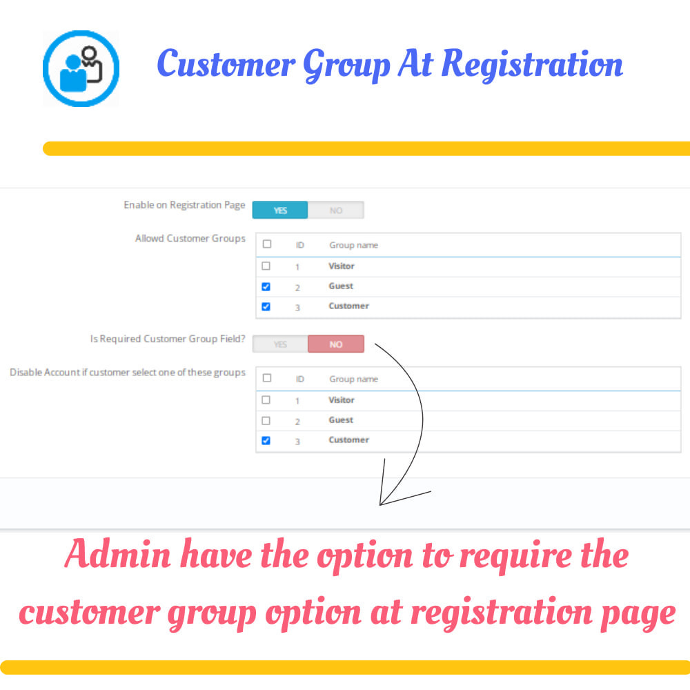 Module Customer Group at Registration Form