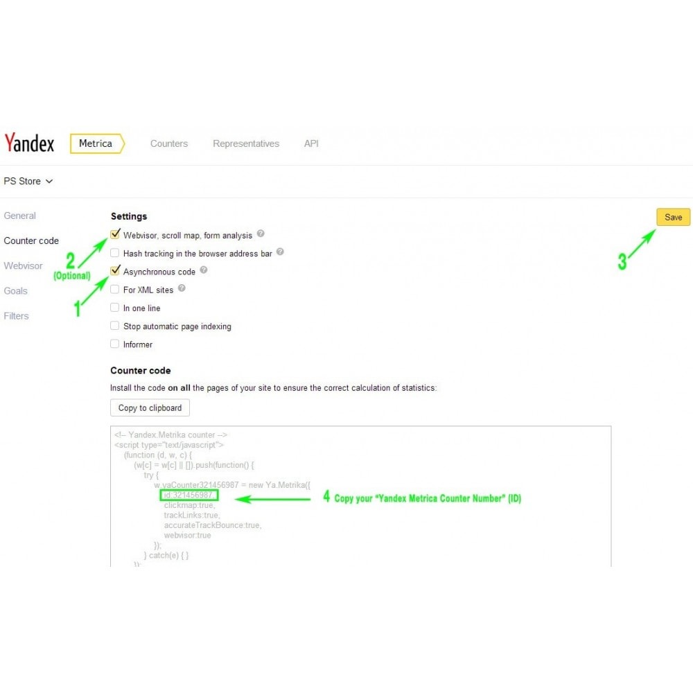 Module Yandex Metrica