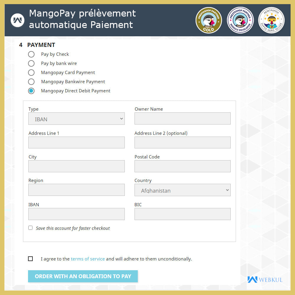 Module Paiement MangoPay avec Remboursement (SCA prêt)
