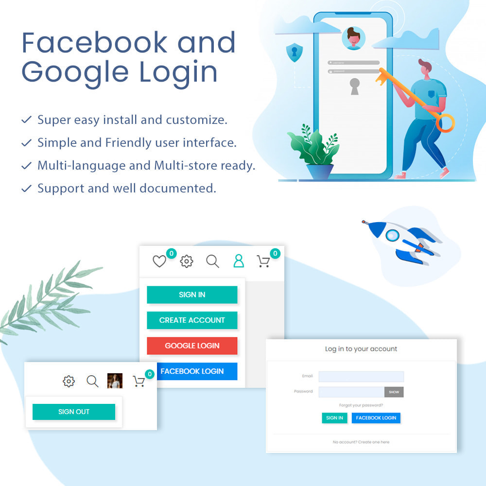 Module Facebook & Google Login and Register