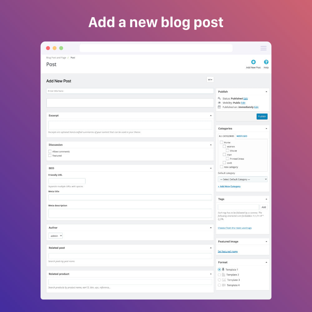 Module Blog professional - Wordpress UI