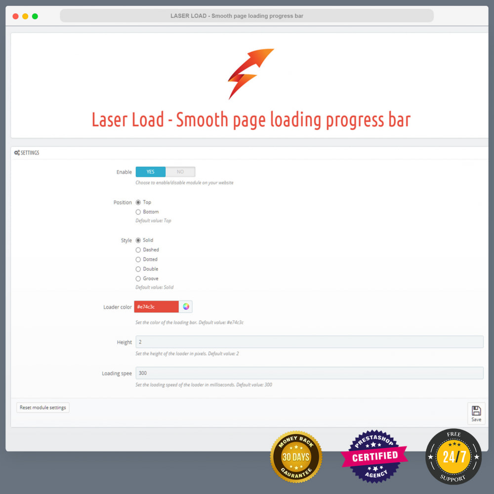 Module Laser Load - Smooth page loading progress bar