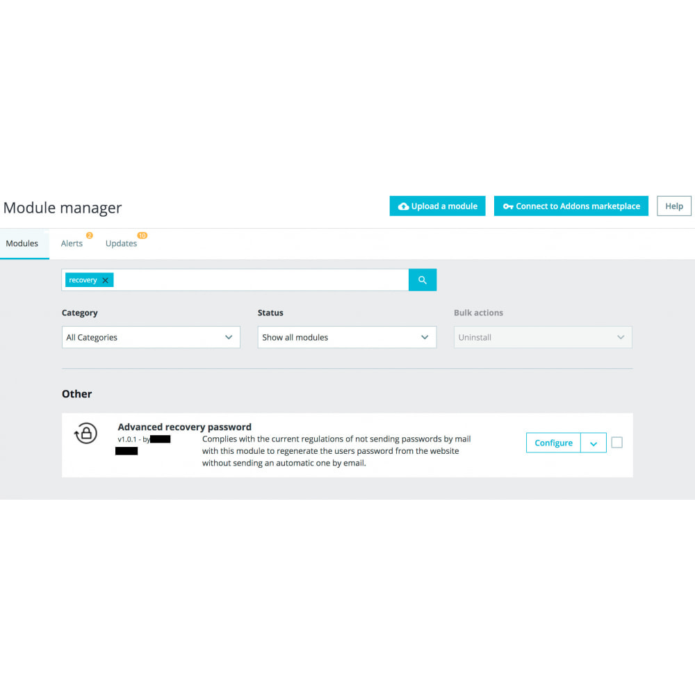 Module Advanced Recovery Password