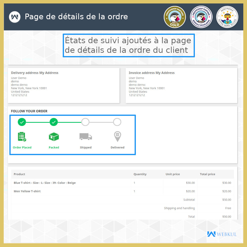 Module Suivi de Ordre Avancé | Mises à jour des Ordres