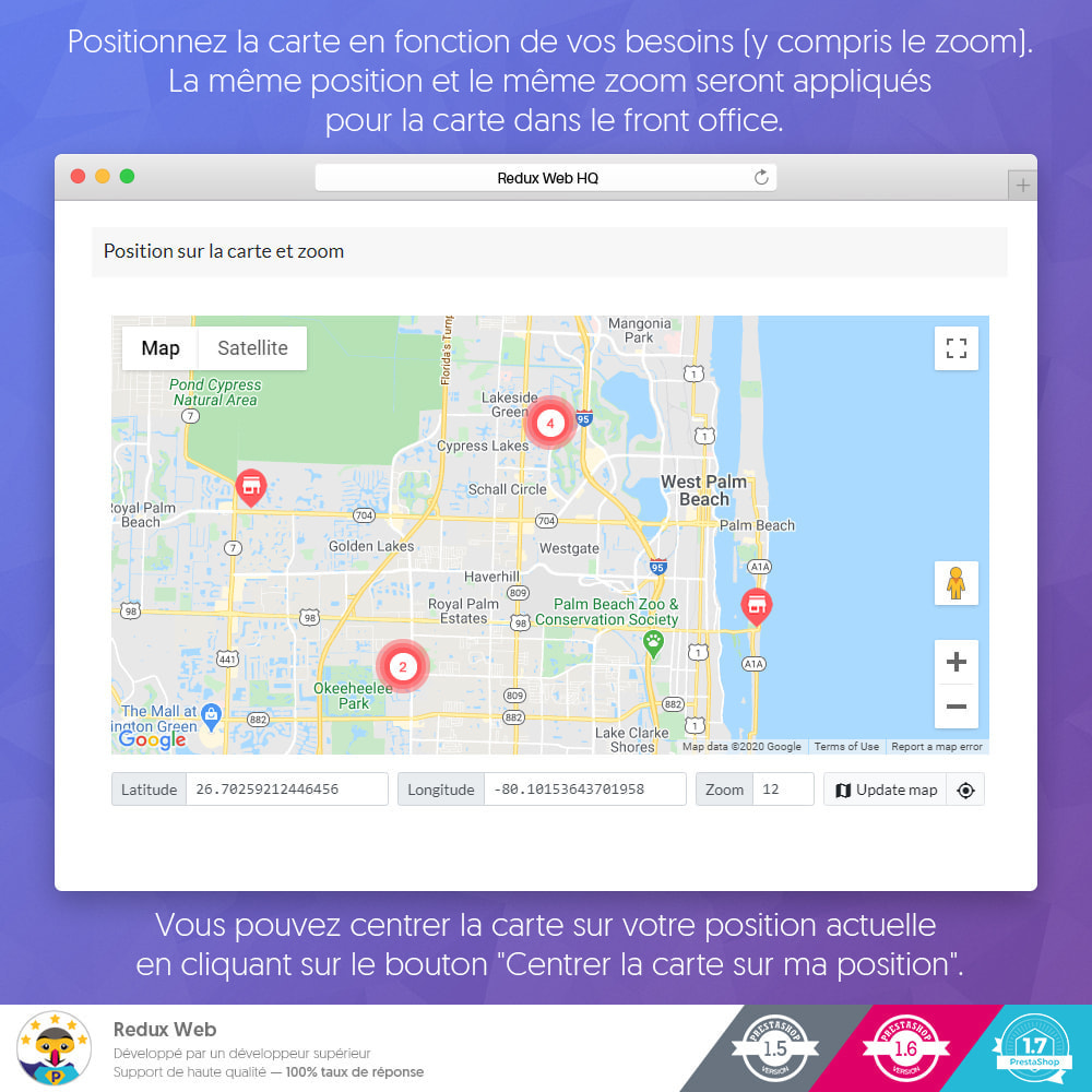 Module Cartes Avancées pour les Boutiques - Google Maps