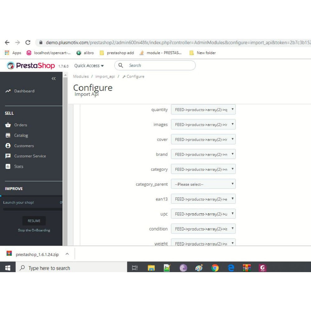 Module Import and update products (from xml,json,csv,excel)