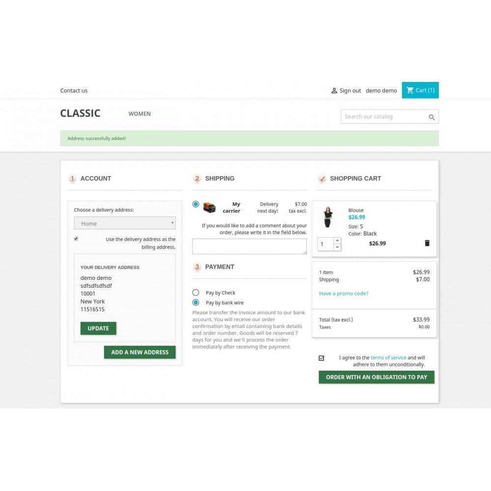 Module Responsive One Step Checkout / One Page Checkout