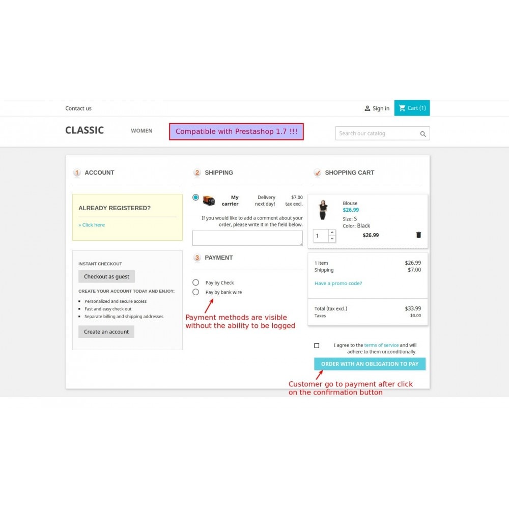 Module Responsive One Step Checkout / One Page Checkout