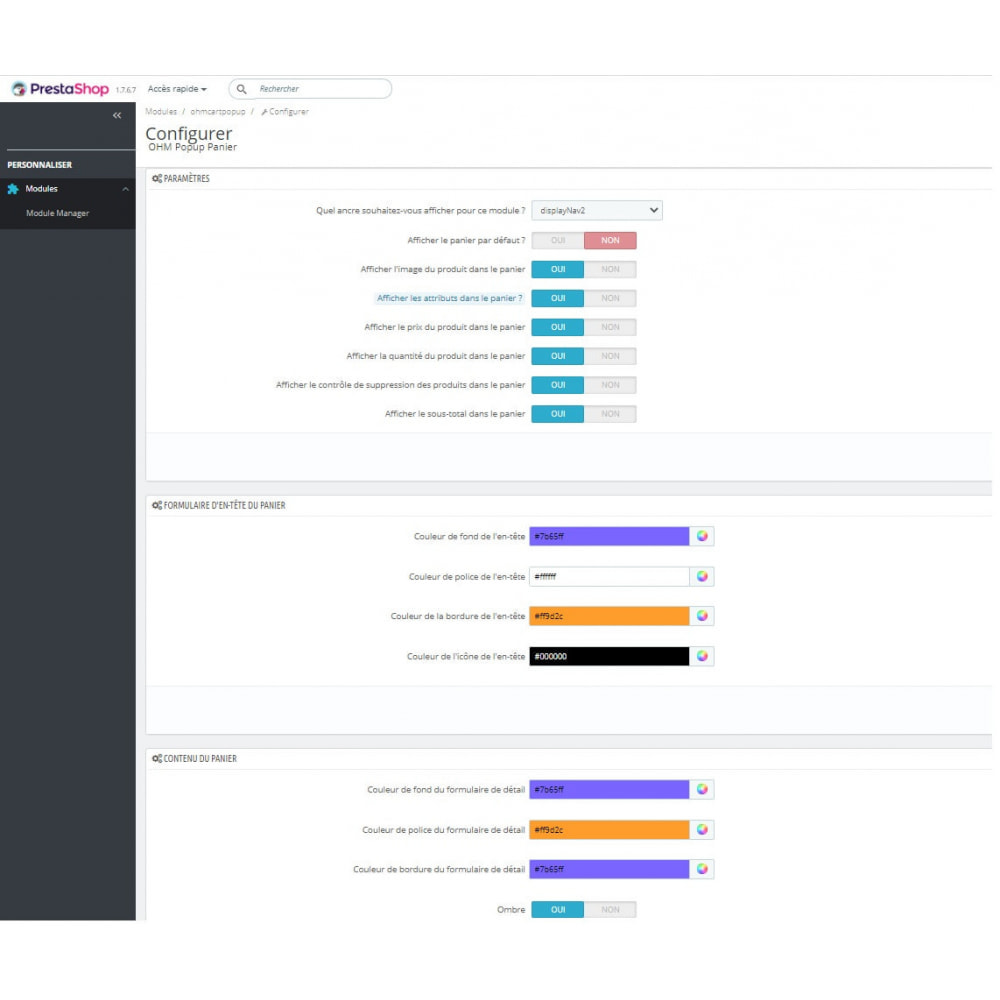 Module Popup panier au survol