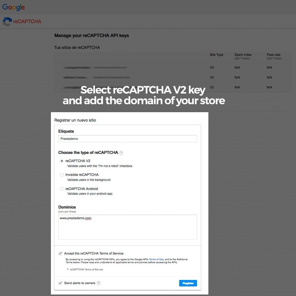 Module Add Google reCAPTCHA to store forms