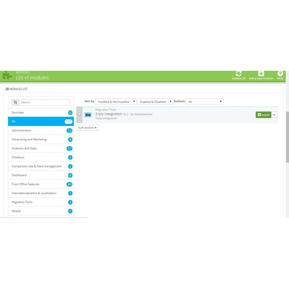 Module Simple ERPLY integration