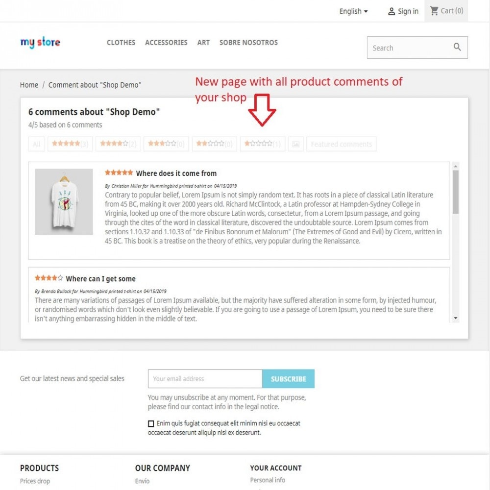 Module Product comments with photo and Google Rich Snippets