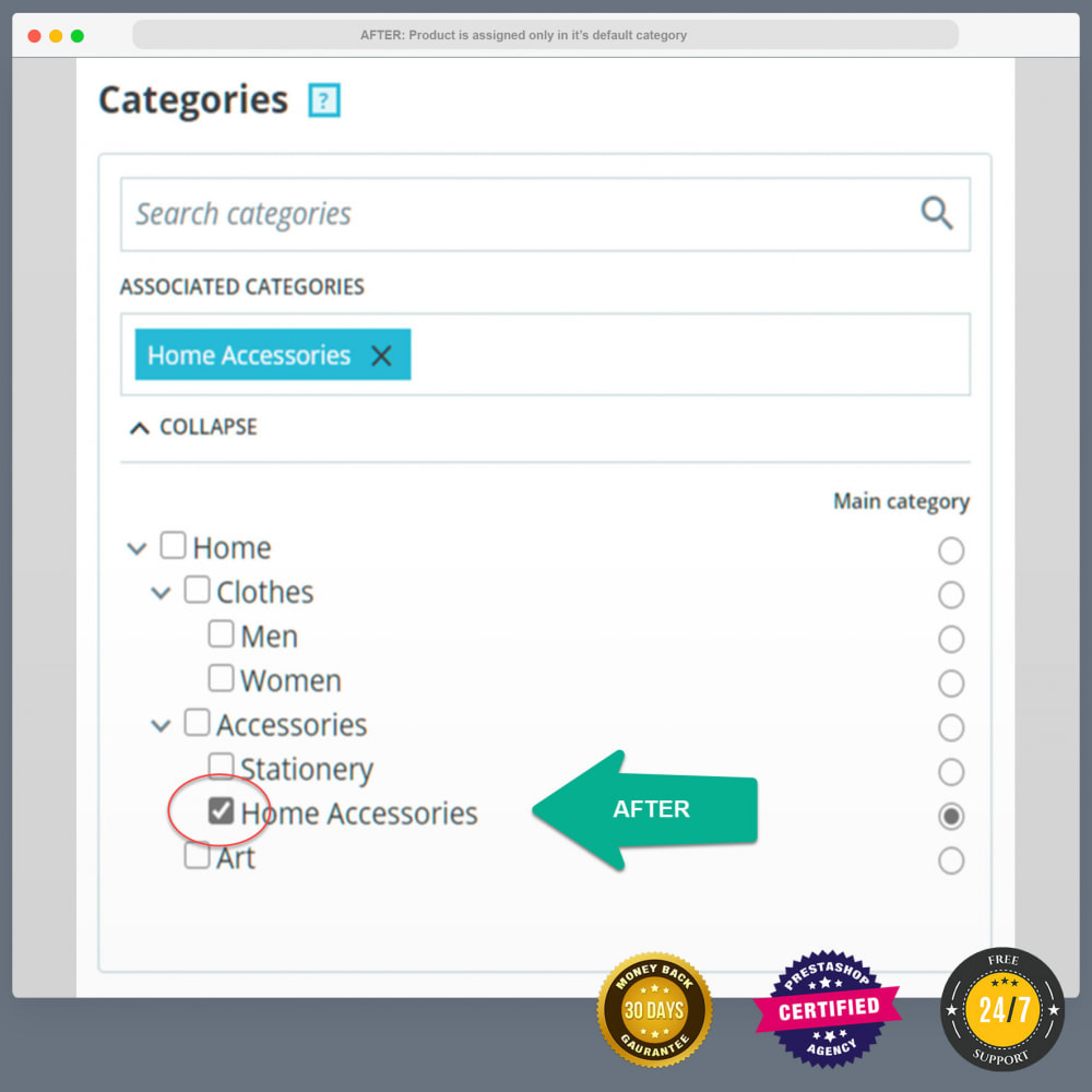 Module Product category parent assign, remove or tree regen