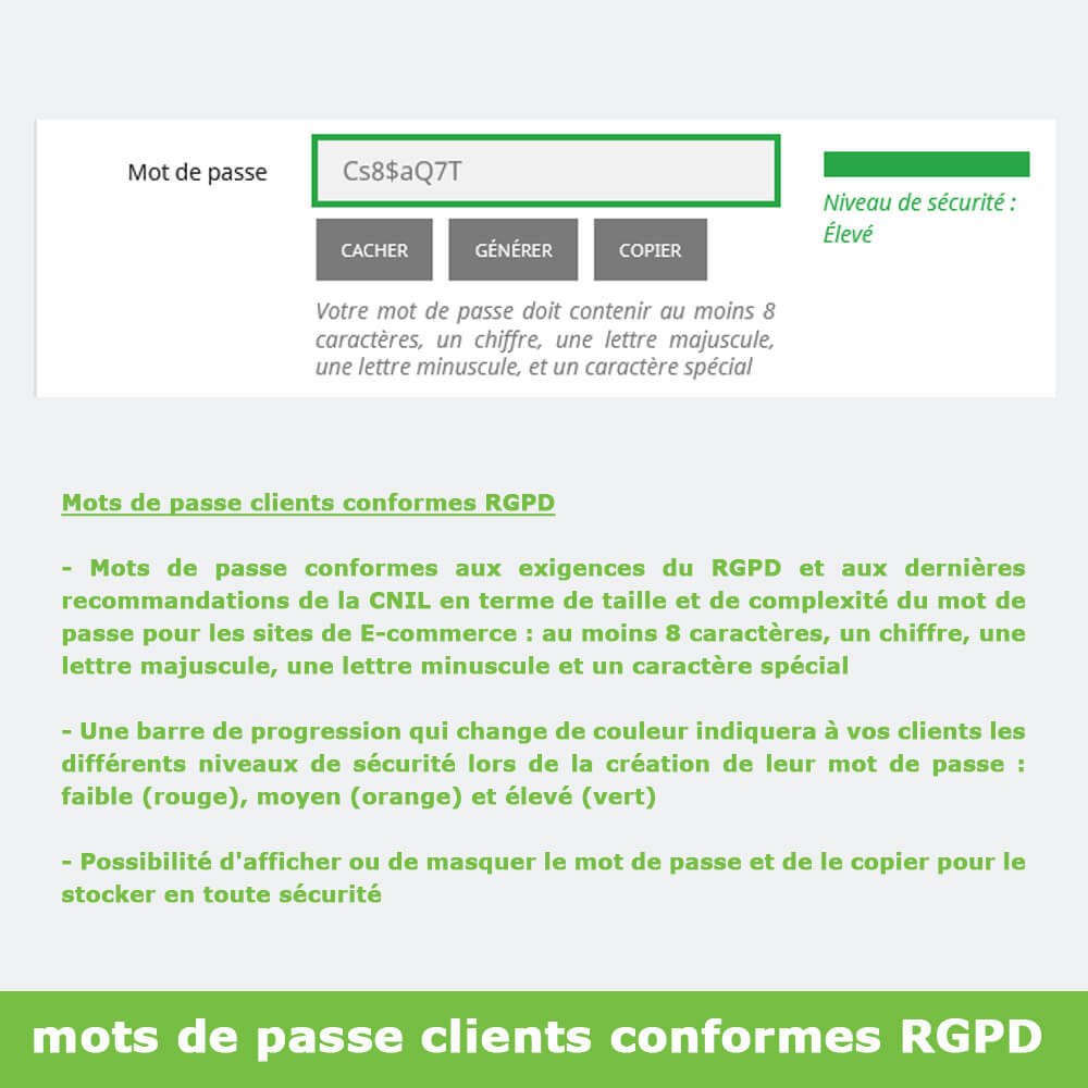 Module RGPD - Sécurisation renforcée des mots de passe