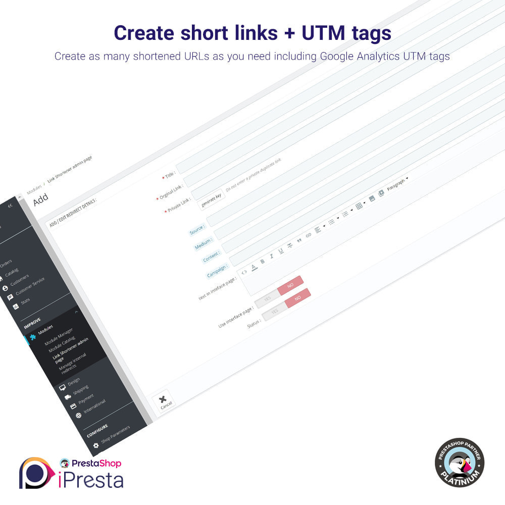 Module URL Shortener and Internal Redirects Manager