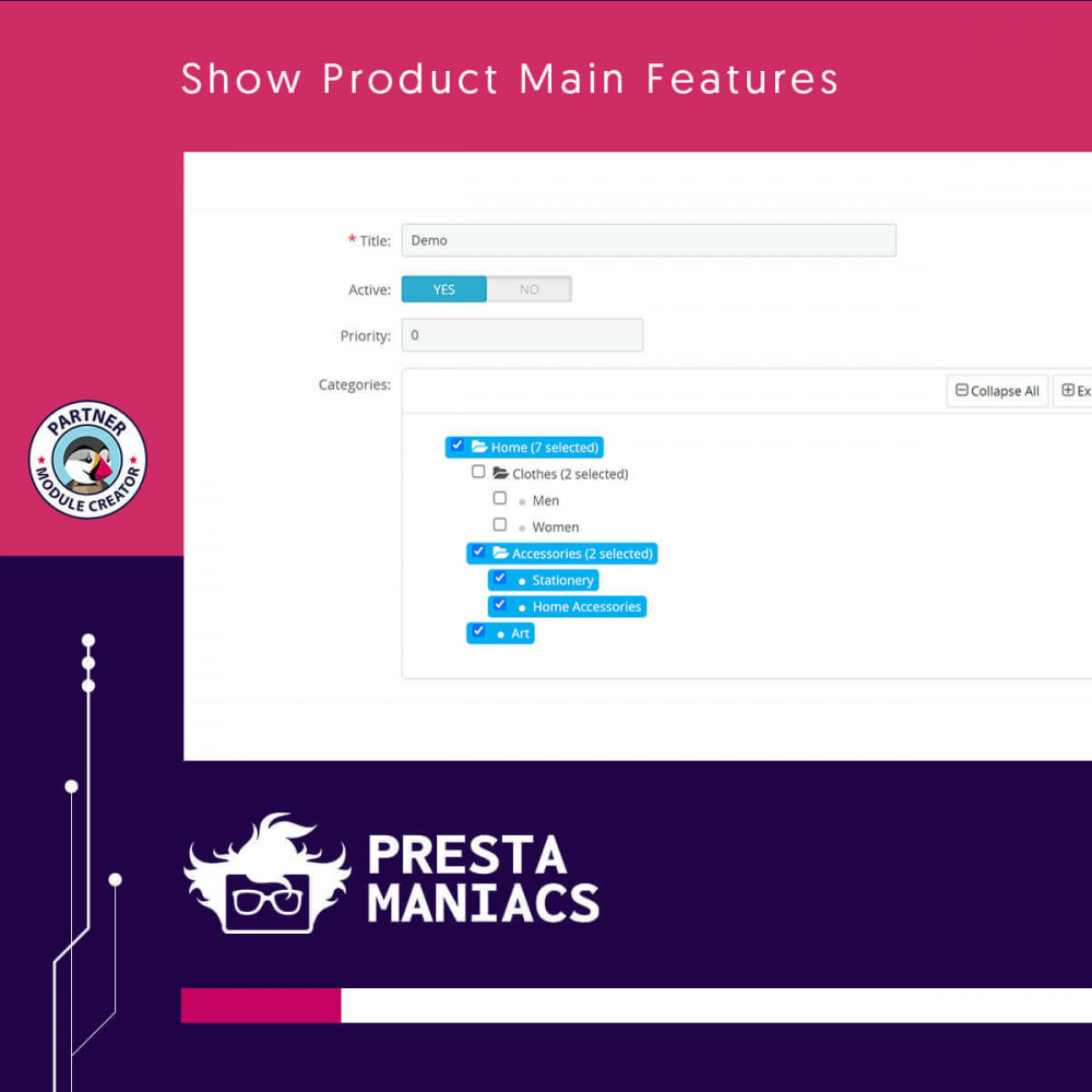 Module Show Product Main Features