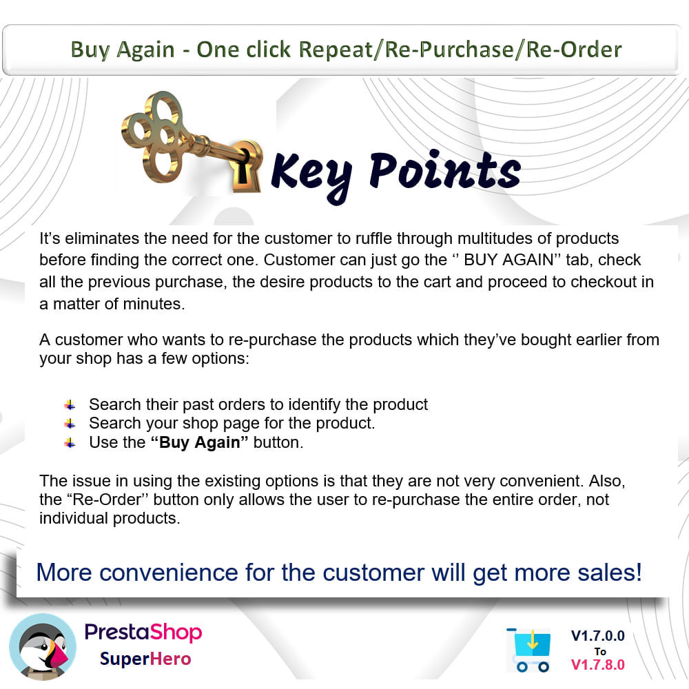 Module Buy Again- One click Repeat/Re-Purchase/Re-Order