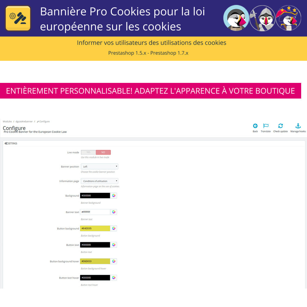 Module Bannière De Cookies Pour La Loi Européenne Des Cookies
