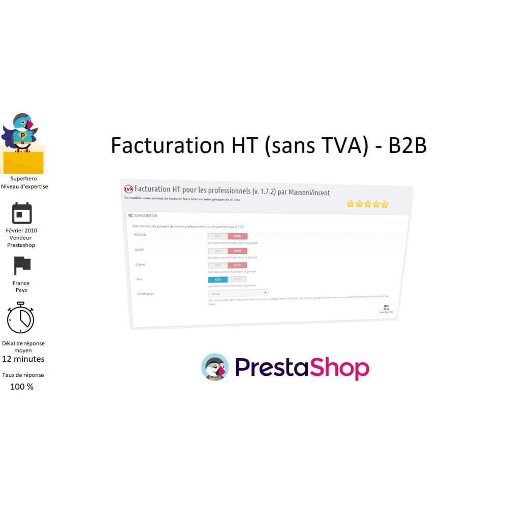 Module Facturation HT (sans TVA) - B2B
