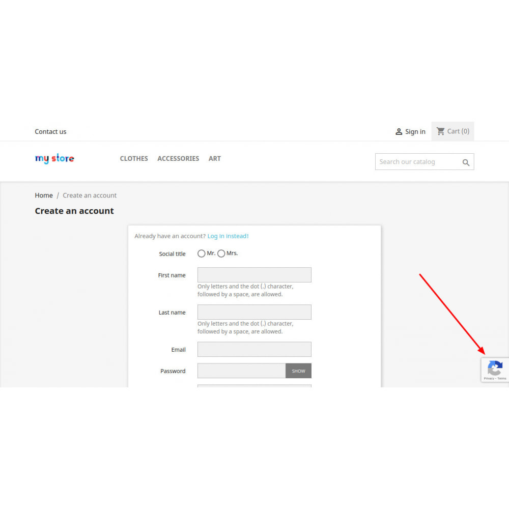 Module Google reCaptcha v3 - Anti Spam anti fake registration
