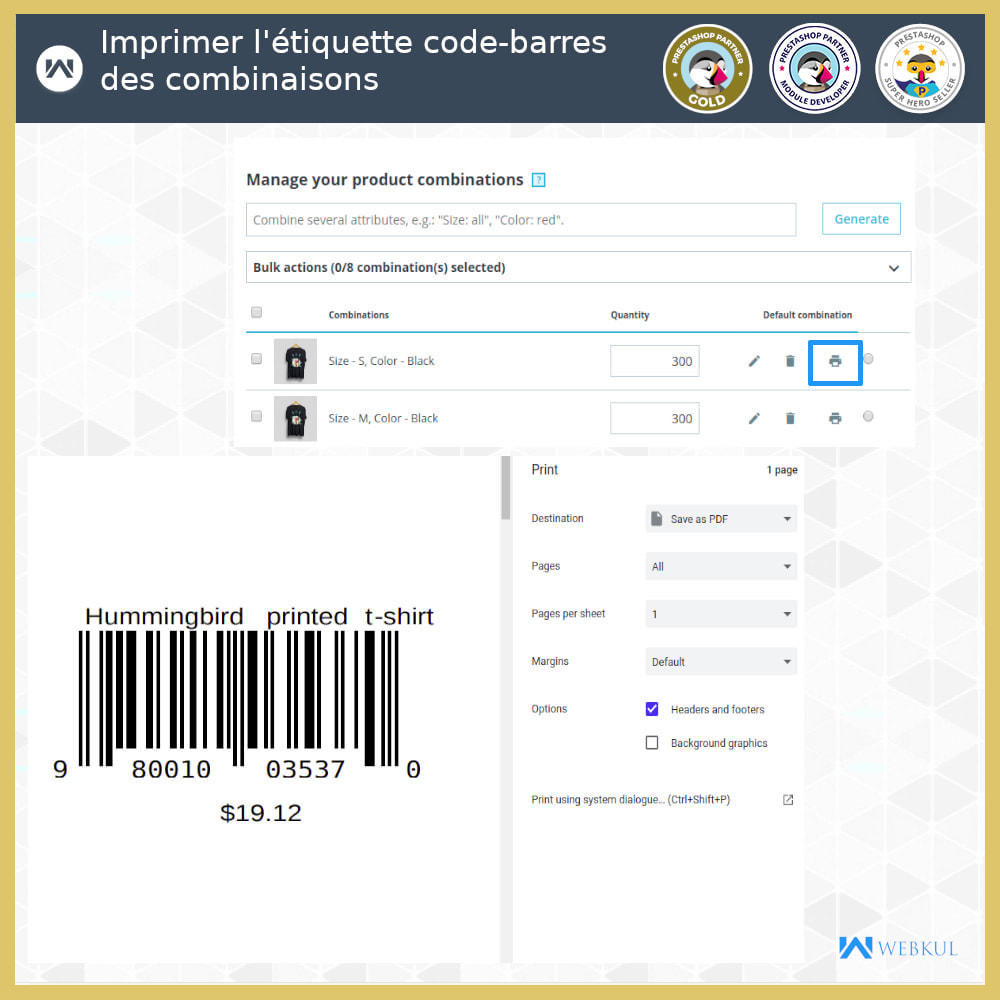 Module Étiquette code-barres de produit | générateur de code
