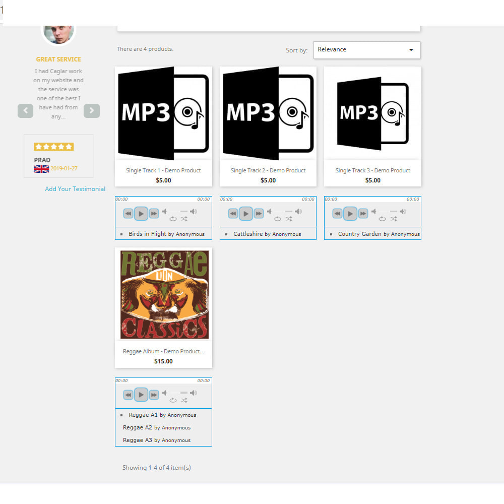 Module Music Store and MP3 Preview