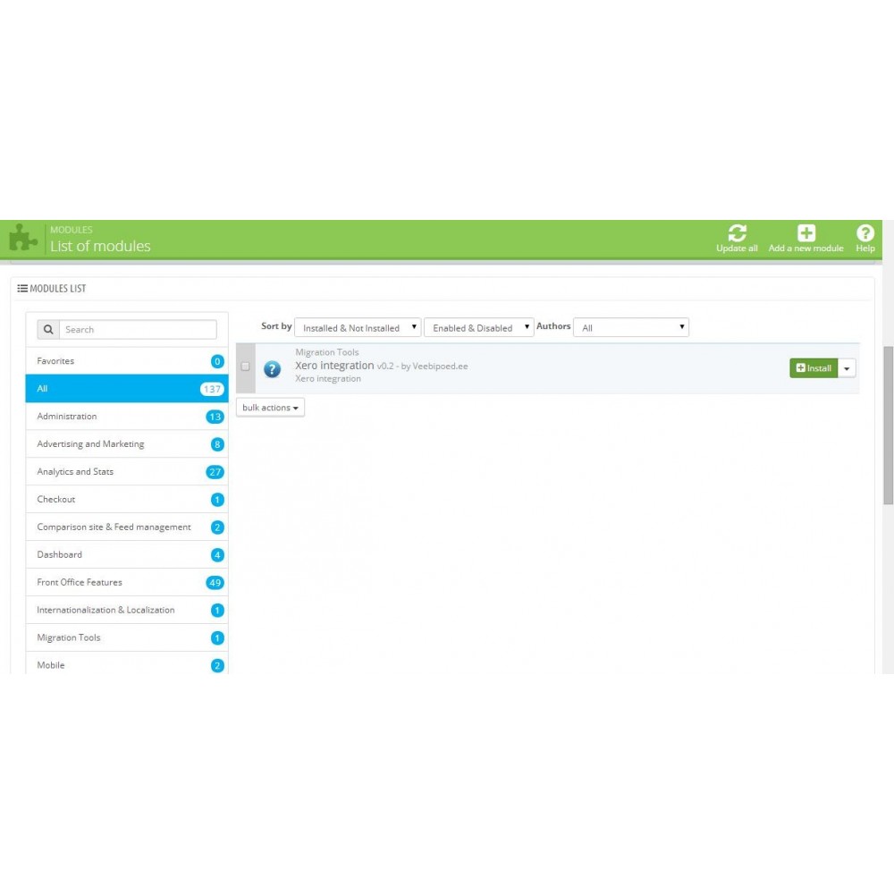 Module XERO Simple Integration