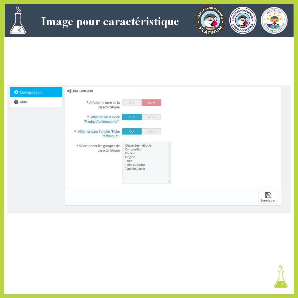 Module Ajouter des images aux caractéristiques produit