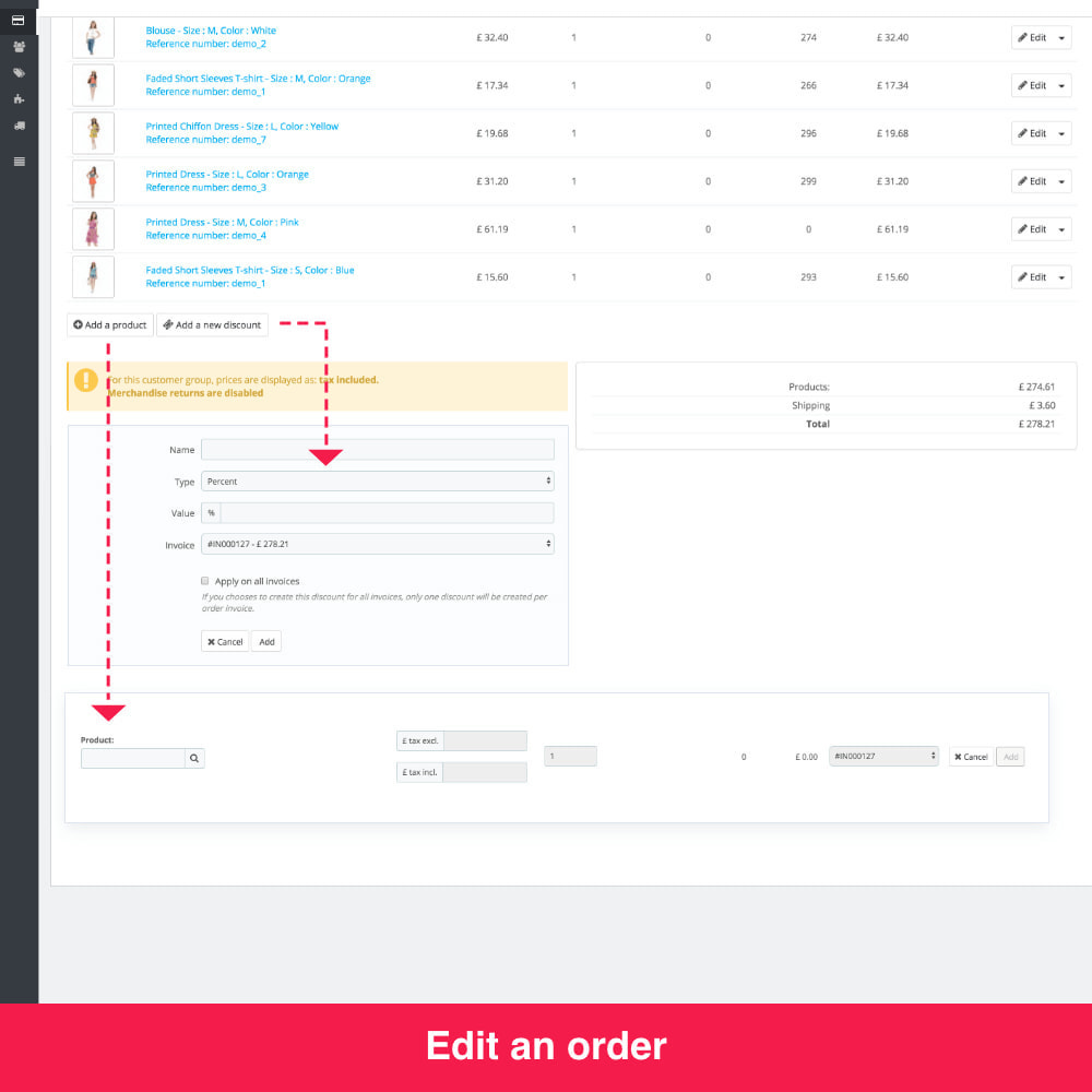 Module Order Tools: Order Edit, Order Export, Order Quick View