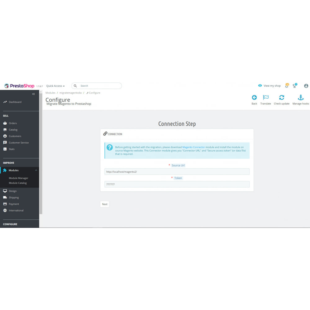 Module Migrate Magento to Prestashop