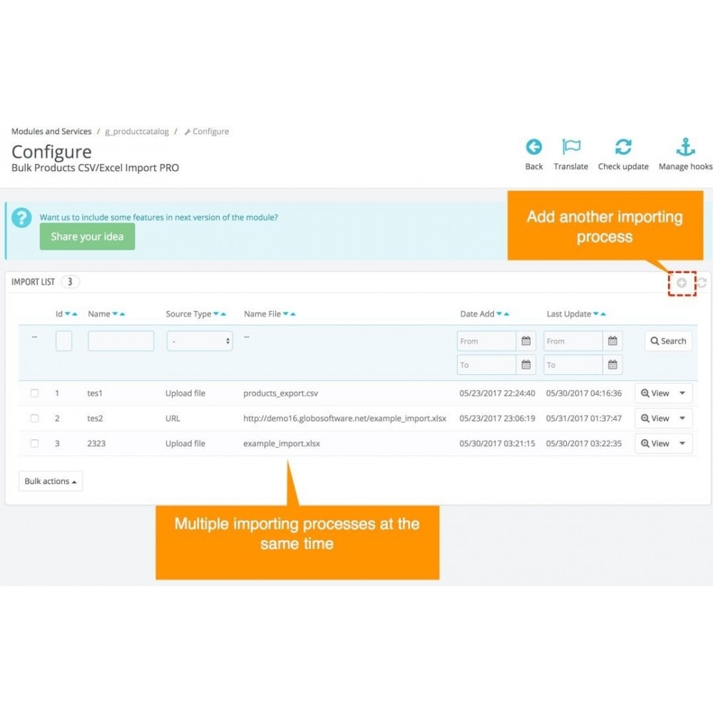 Module CSV Import Products